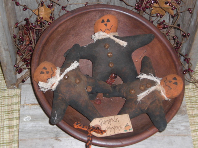 primitive star pumpkin heads for halloween